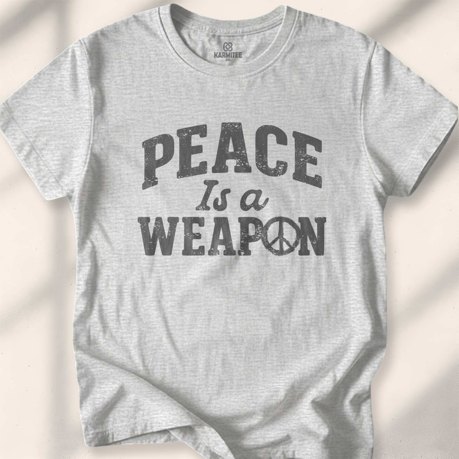 Peace Is A Weapon T-shirt - Sport Grey