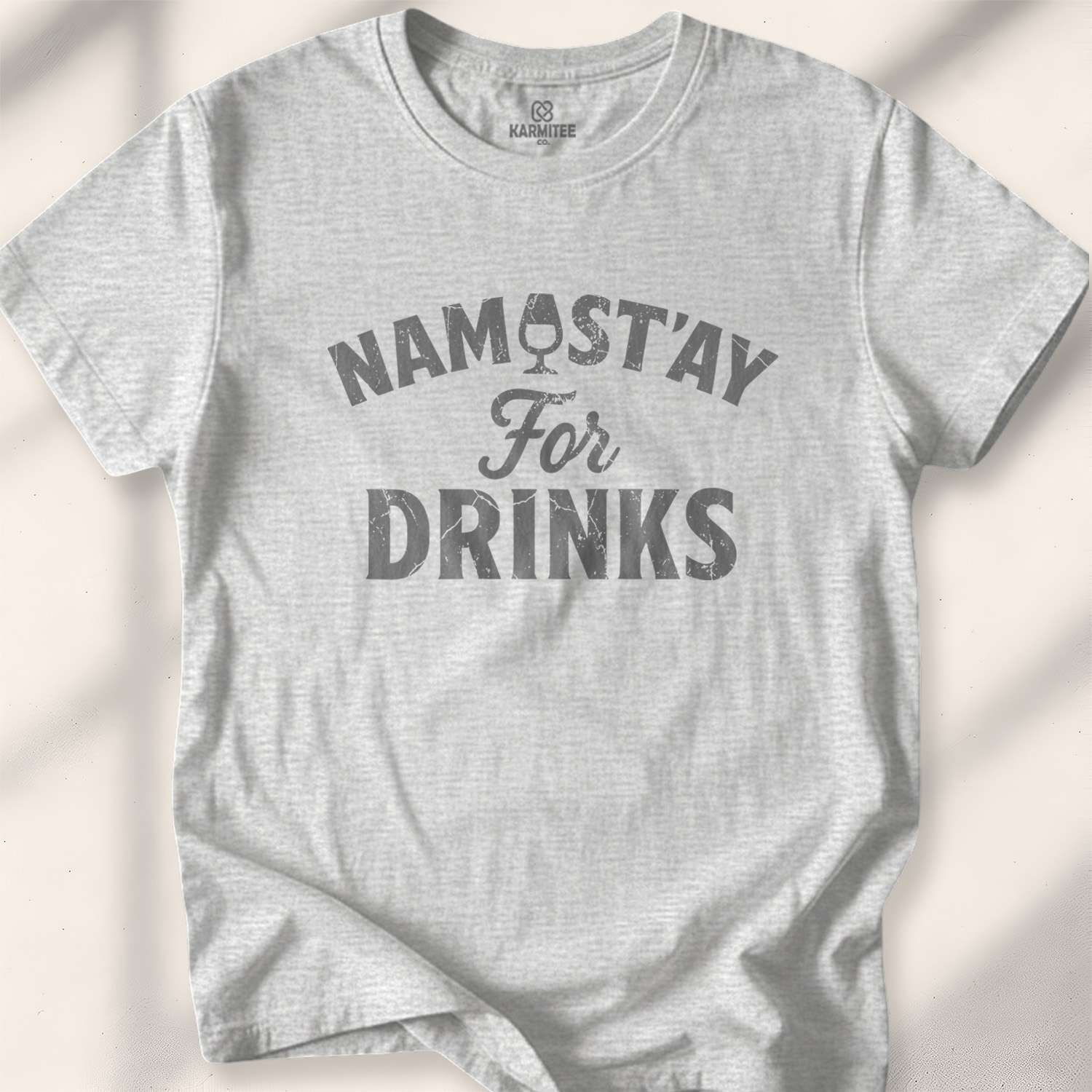 Namast'Ay For Drinks T-shirt - Sport Grey