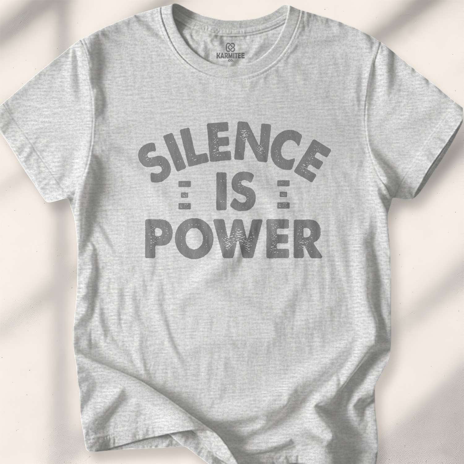 Silence Is Power T-shirt - Sport Grey