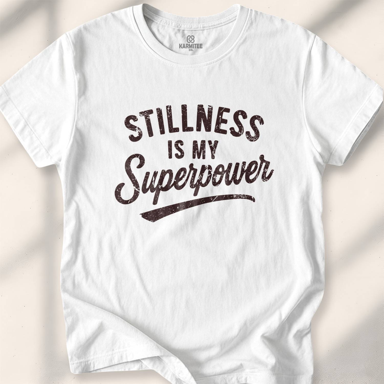 Stillness Is A Superpower T-shirt - White