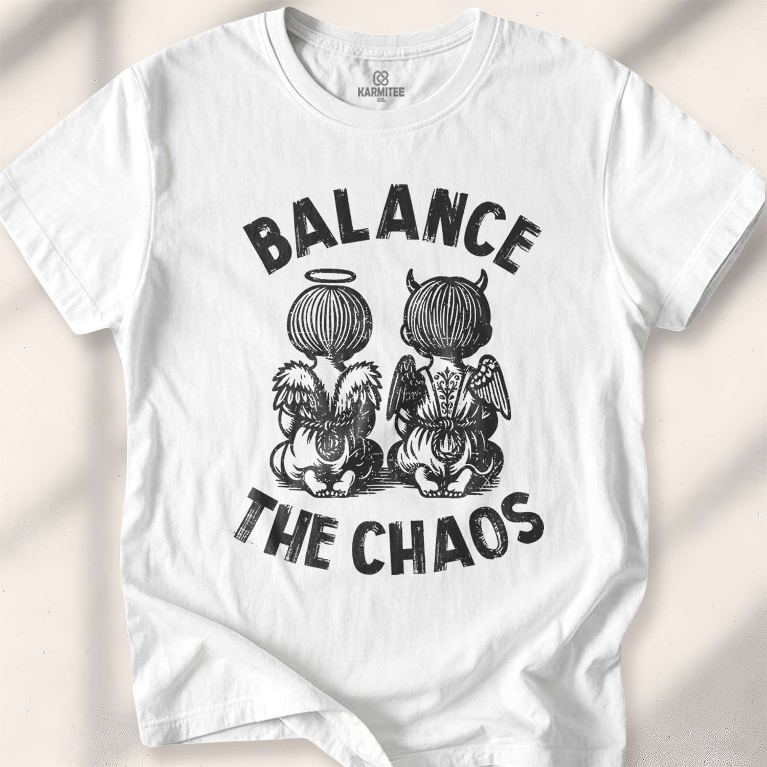 Balance The Chaos T-shirt - mindful power t-shirt - silent strength tee - centered rebel apparel - Karmitee urban zen in S - lifestyle