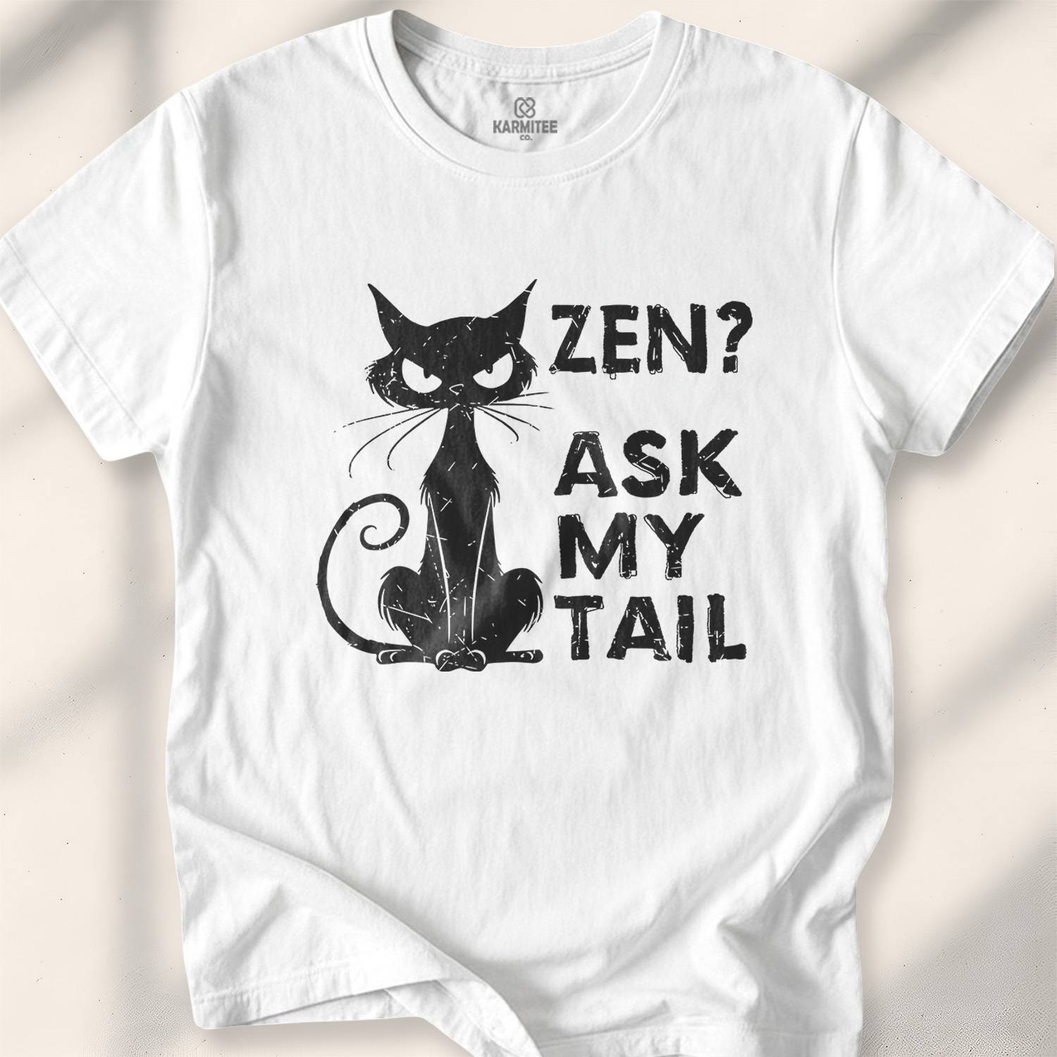 Zen Ask My Tail T-shirt - White